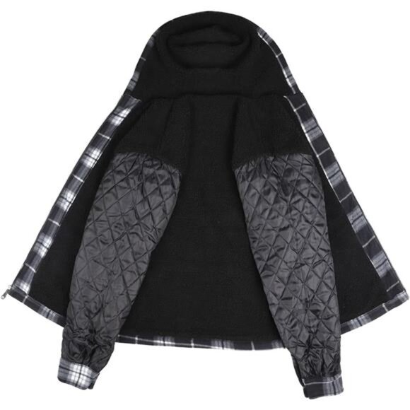 Mens Sherpa Lined Fleece Plaid Flannel Jacket Heavy Warm Coat Big and Tall S-5XL - Picture 4 of 7